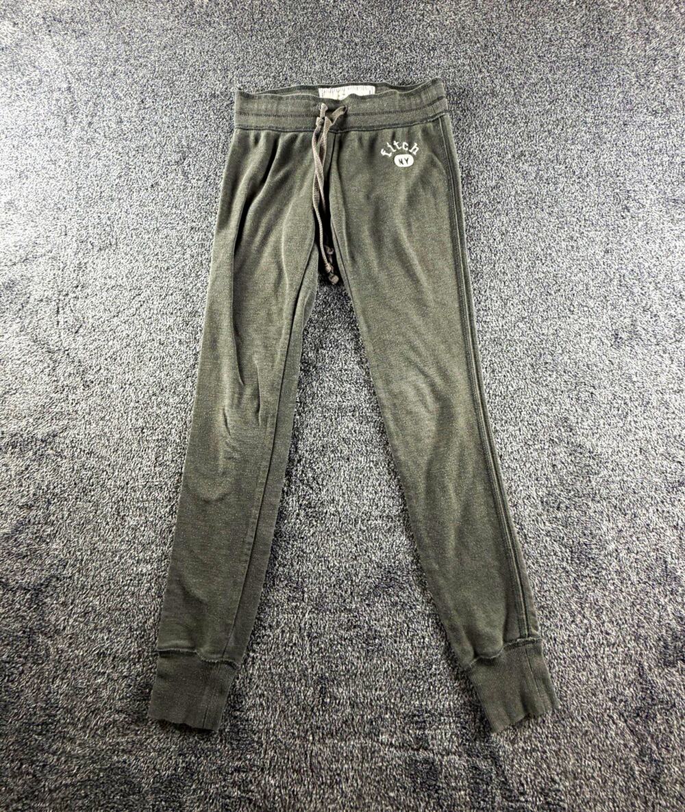 Abercrombie Kids Teens Gray Solid Jogger Pants Drawstring Elastic Waist S